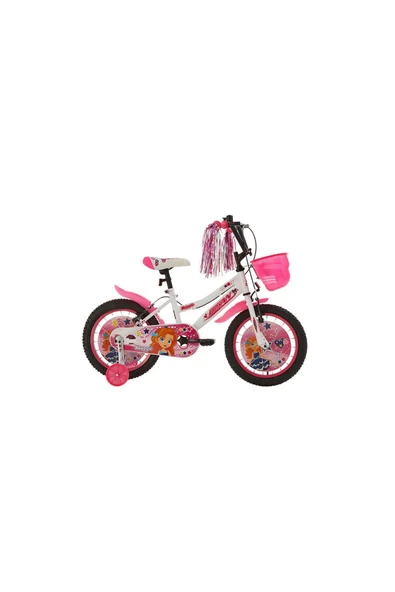 Maggie Çocuk Bisikleti 26 Cm V Fren 16 Jant Vitessiz Beyaz Pembe ürün görseli 1