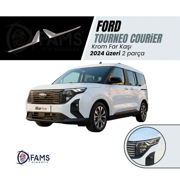 Ford Tourneo Courier Krom Far Kaşı 2 Prç. 2024 üzeri Paslanmaz Çelik ürün görseli 1