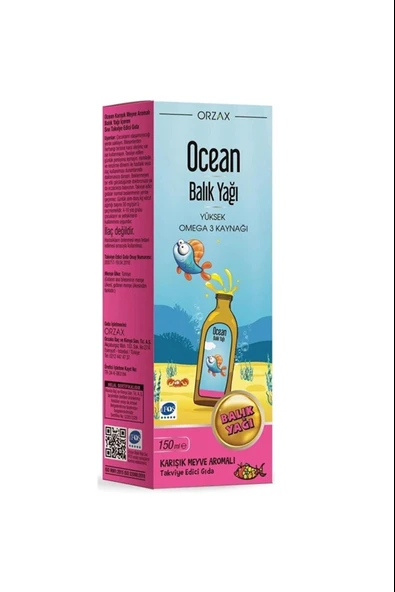 Ocean Tutti Frutti Karışık Meyve Aromalı Balık Yağı Şurup 150 ml ürün görseli 1