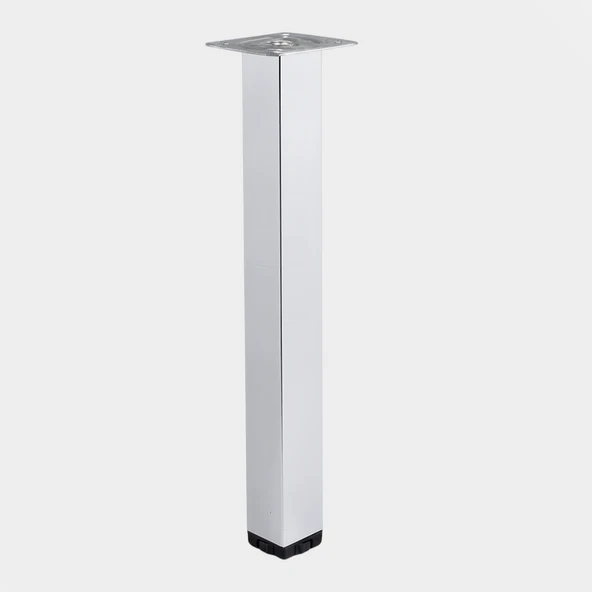 Kare Tablalı Krom Gümüş 71 cm Metal Sehpa Masa Ayağı Dayanıklı Mobilya Destek Ayakları Ayak Modeli ürün görseli 1