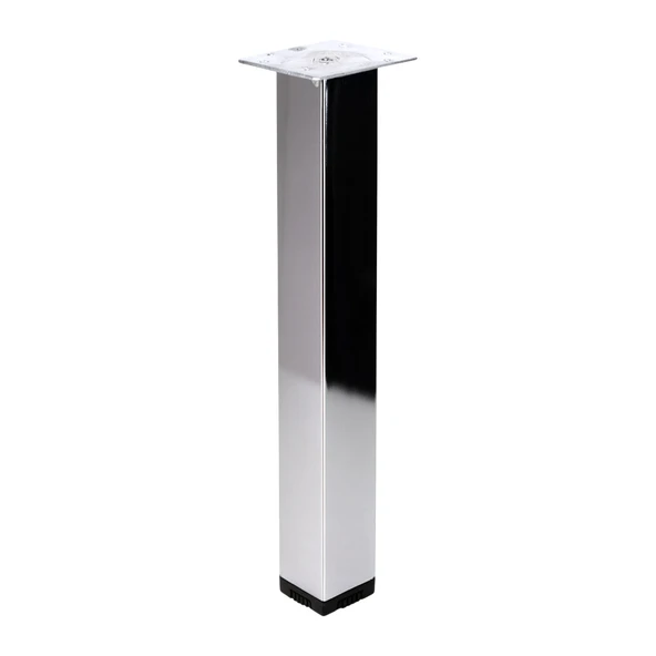 Kare Tablalı 41 cm Krom Gümüş Metal Sehpa Masa Ayağı Dayanıklı Mobilya Destek Yükseltici Ayak Modeli ürün görseli 1