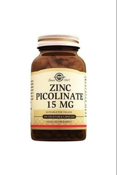 Solgar Zinc Picolinate 15 Mg 100 Kapsül ürün görseli 1