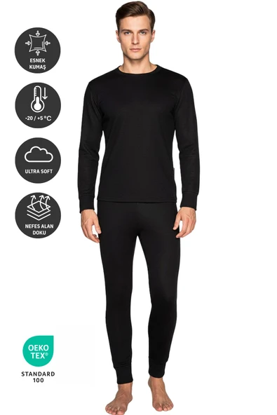 Thermoform Active Yetişkin Termal İçlik Set Siyah - Resim 2