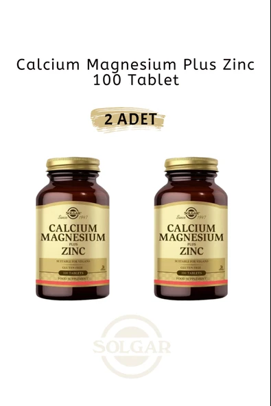 Solgar Calcium Magnesium Plus Zinc 100 Tablet 2 Adet ürün görseli 1