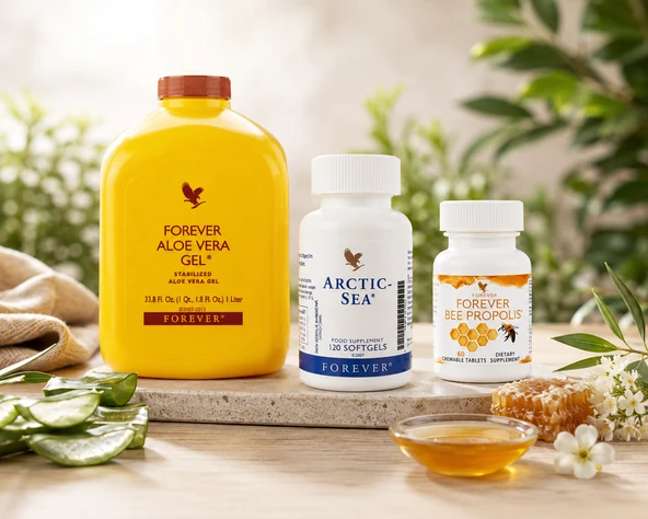 Forever Living - Aloe Vera Gel + Arctic Sea Omega 3 + Bee Propolis (Menşei Türkiye'dir) ürün görseli 1