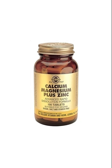 Solgar Calcium Magnesium Plus Zinc 100 Tablet - Resim 2