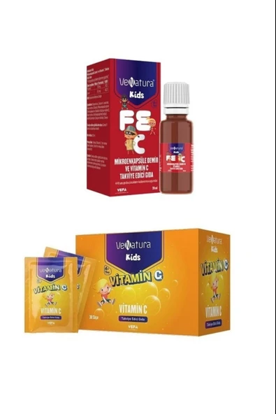 Venatura Kids Mikroenkapsüle Demir ve Vitamin C 20 ml + C Vitamin 30 Saşe ürün görseli 1