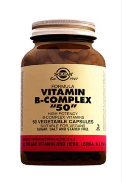 Solgar Vitamin B Complex 50 Mg 100 Kapsül - Resim 2
