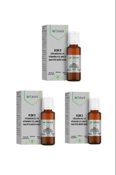 Venatura D3 K2 Damla 20 ml 3 Adet ürün görseli 1
