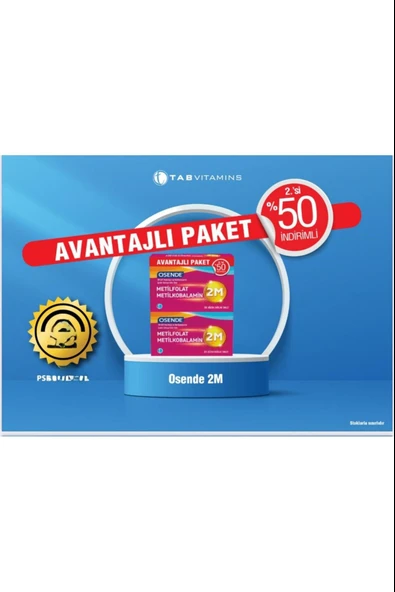 Osende 2m Odt Metilfolat & Metilkobalamin 30 Ağızda Dağılan Tablet 2 Adet ürün görseli 1