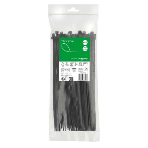 Schneider Electric IMT46416 250x4,8 Siyah Kablo Bağı Klips 100'lü Paket ürün görseli 1