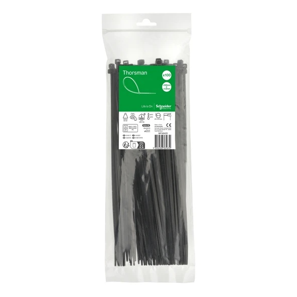 Schneider Electric IMT46420 300x4,8 Siyah Kablo Bağı Klips 100'lü Paket ürün görseli 1