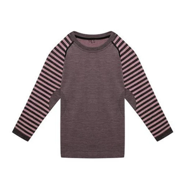 Thermoform Ultimate Merino Çocuk Seamless Çizgili Termal Üst İçlik Sweatshirt Pembe ürün görseli 1