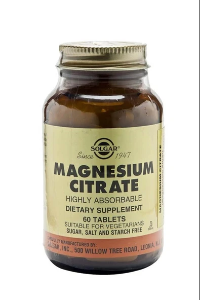 Solgar Magnesium Citrate 60 Tablet - Resim 3