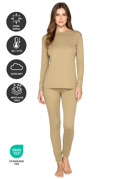 Thermoform Active Yetişkin Termal İçlik Set Kum - Resim 2