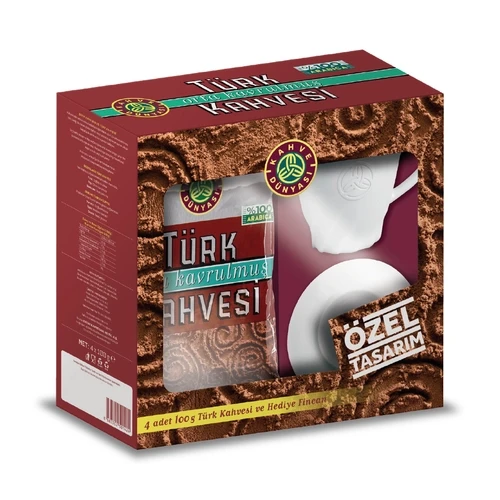 Kahve Dünyası Türk Kahvesi 4x100 G + Kutu Fincan Hediyeli ürün görseli 1