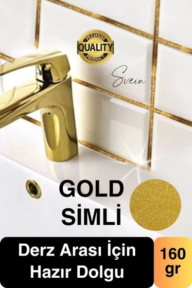 Pratik Gold Altın Sarı Simli Hazır Derz Fayans Seramik Boşluk Anında Kapatıcı Yer Cephe Yenileyici ürün görseli 1