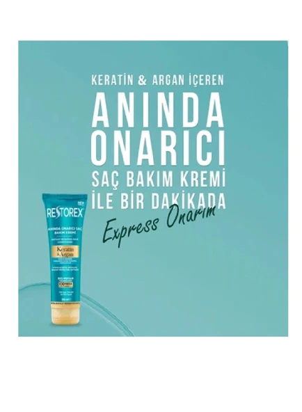 RESTOREX 250MLx3 KERATIN ARGAN SAÇ KREMİ - Resim 2
