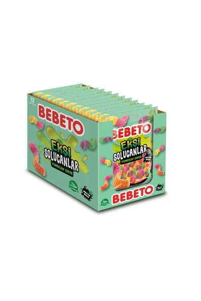 Sour Worms 80 Gr. Jelly | 12'li Paket ürün görseli 1