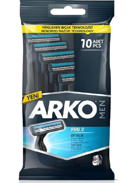 Arko Men T2 Çift Bıçaklı Tıraş Bıçağı 10'lu ürün görseli 1
