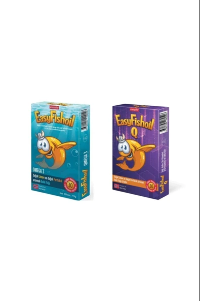 Easyfishoil Omega 3 Çiğnenebilir 30 Jel Tablet+easyfishoil Q 30 Çiğneme Tableti ürün görseli 1