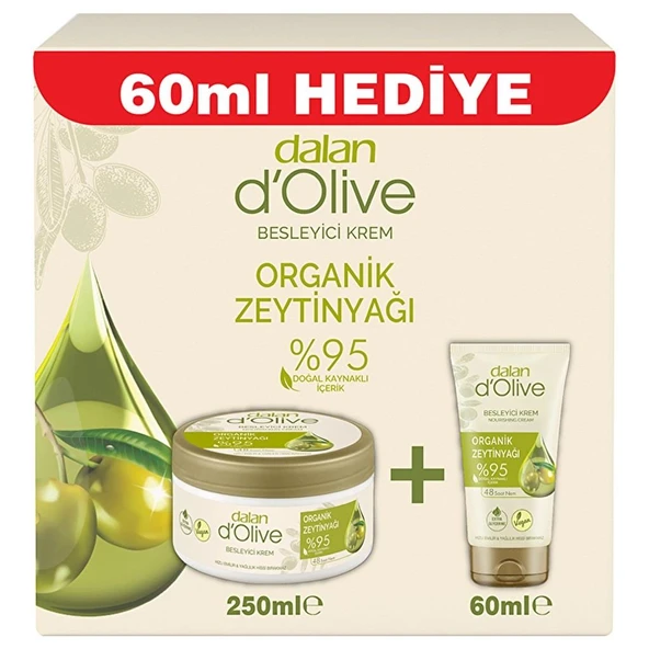 Dalan Zeytinyağlı 250 Ml + 60 Ml El ve Vücut Nemlendirici Bakım Krem Kavanoz ürün görseli 1