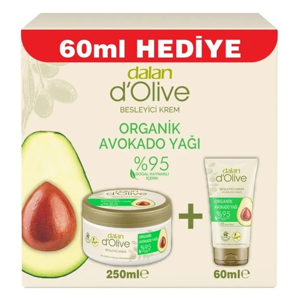 Dalan Avakado 250 Ml + 60 Ml El ve Vücut Nemlendirici Bakım Krem Kavanoz ürün görseli 1