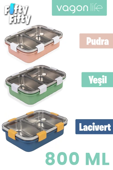 800 ML Tek Kat 2 Bölme Lunch Box Yeni Nesil Sefer Tası-FFLBOX50442 ürün görseli 1