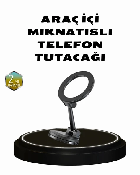 Mey İthalat® 360° Dönebilen Katlanır Manyetik Araç Telefon Tutucu – MagSafe Uyumlu, Kompakt ve Şık Tasarım ürün görseli 1
