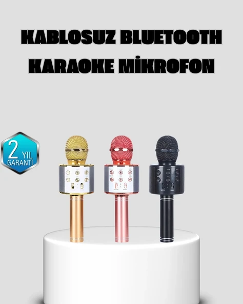 Mey İthalat® Taşınabilir Karaoke Mikrofon – Bluetooth, USB ve AUX Girişli ürün görseli 1