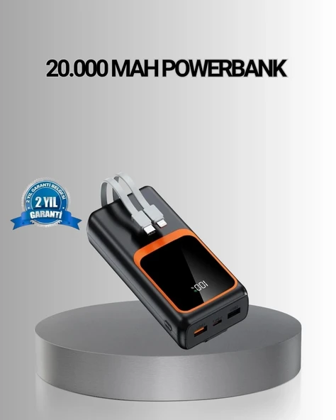 Mey İthalat® Powerbank 20000 mAh Yüksek Kapasiteli ve 22.5W Hızlı Şarj Destekli ürün görseli 1