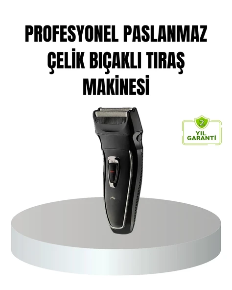 Mey İthalat® Profesyonel Şarjlı Saç ve Sakal Tıraş Makinesi – Çelik Bıçaklı, Ayarlanabilir Başlıklı, Kablosuz ürün görseli 1