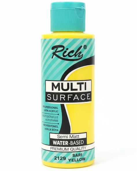 Rich Multi Surface Akrilik Boya Sarı 120cc ürün görseli 1