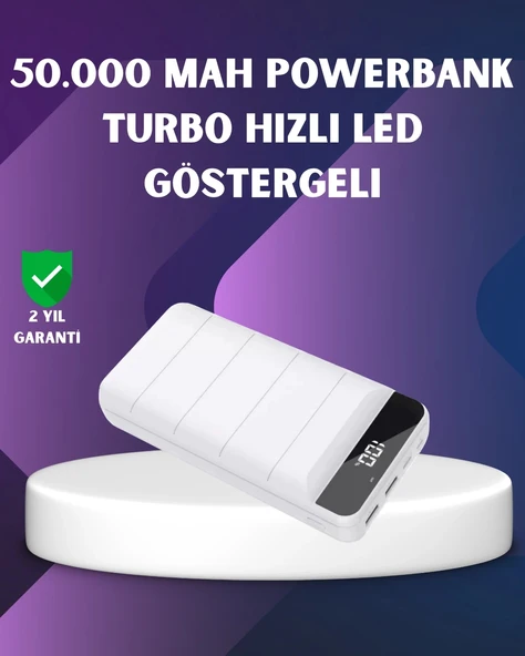 Mey İthalat® 50000mAh Yüksek Kapasiteli Powerbank Hızlı Şarj ve LED Ekranlı ürün görseli 1