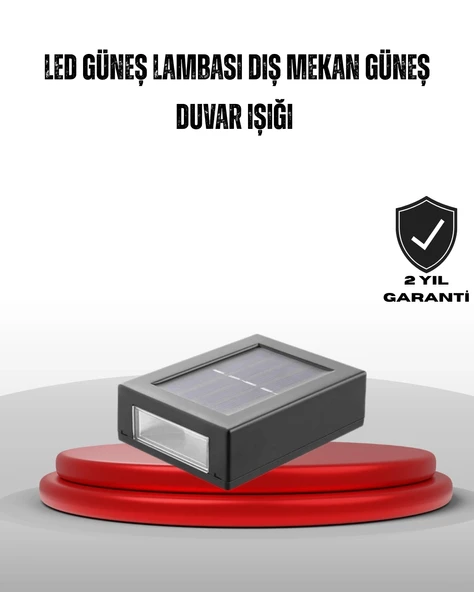 Mey İthalat® Güneş Enerjili Su Geçirmez LED Duvar Lambası ürün görseli 1