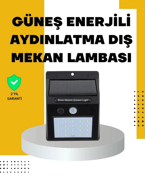 Mey İthalat® 144 LED'li Geniş Aydınlatma Alanına Sahip Güneş Enerjili Güvenlik Lambası ürün görseli 1