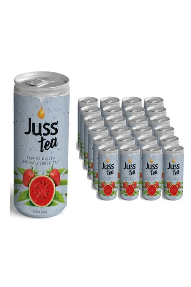 JUSS Tea Karpuz Çilek Aromalı Soğuk Çay 250ml X24 Adet ürün görseli 1