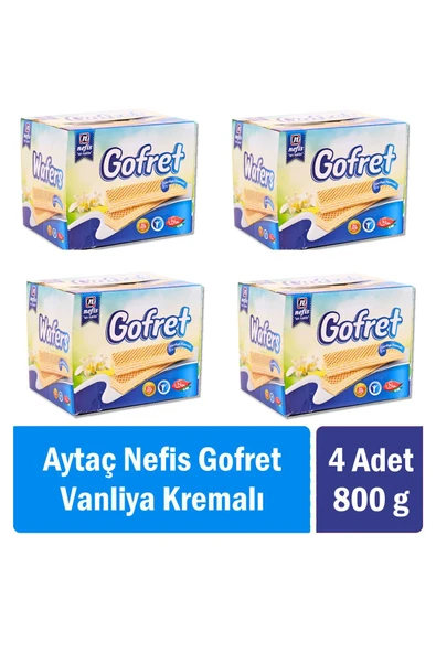 Aytaç Nefis Gofret Vanilya Kremalı 800 gr x 4 Adet ürün görseli 1