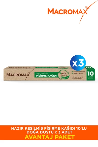 MACROMAX DOĞA DOSTU SERİ PİŞİRME KAĞIDI X3 Doğa Dostu Pişirme Kağıdı Seti 3 Adet ürün görseli 1