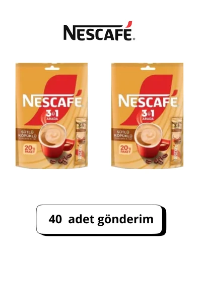 Nescafe 3-ü1 Arada Sütlü Köpüklü 40 Adet / 17,4 gram ürün görseli 1
