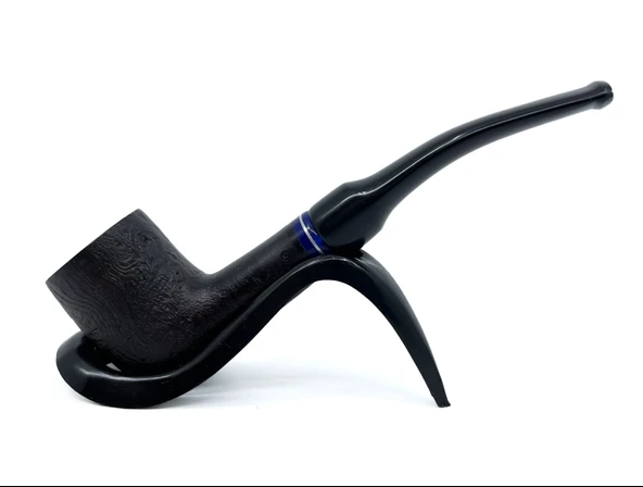 Dapper Bent Billiard Briar (Gül Kökü) 9 mm Filtreli El Yapımı Pipo - 3077 ürün görseli 1