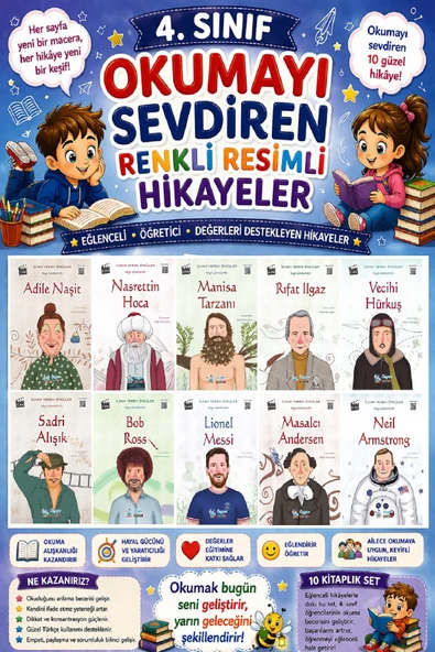 4. Sınıf Okumayı Sevdiren Renkli Resimli Hikayeler 11 - 10 Kitap ürün görseli 1