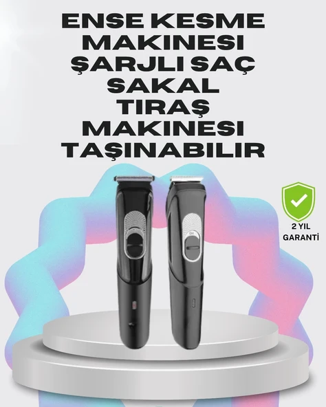 Mey İthalat® Taşınabilir Şarjlı Saç Sakal Tıraş Makinesi – 3 Taraklı, Sessiz ve Ergonomik ürün görseli 1