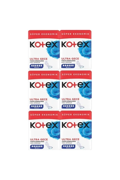 Kotex Ultra Quadro Süper Eko Gece 16 Lı X 6 Adet ürün görseli 1