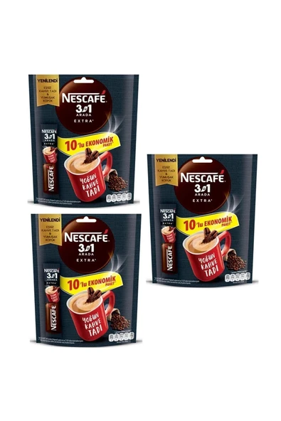 Nescafe Ekstra 3ü 1 Arada 16,5 gr X 10 Lu Ekonomik Paket 3 Adet ürün görseli 1