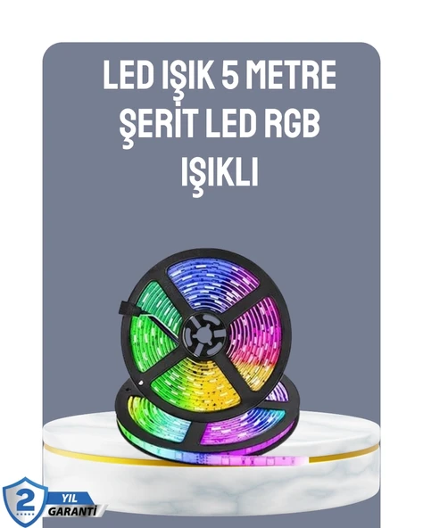 Mey İthalat® Kumandalı 5 Metre Şerit LED Dekoratif Aydınlatma ürün görseli 1
