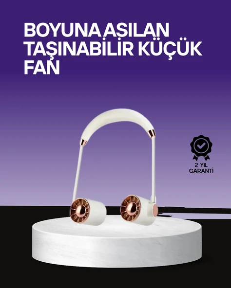 Mey İthalat® Boyun Askılı Katlanabilir Fan 1000 mAh USB Şarjlı Taşınabilir ürün görseli 1