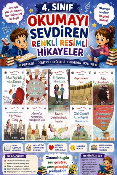 4. Sınıf Okumayı Sevdiren Renkli Resimli Hikayeler 16 - 10 Kitap ürün görseli 1