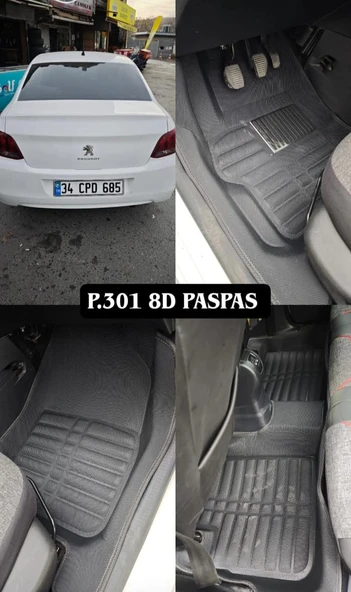 Peugeot 301 2012-2025 Model Arası Siyah Araca Özel 5D Paspas ürün görseli 1