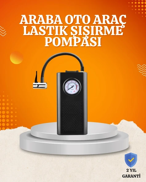 Mey İthalat® Taşınabilir Elektrikli Oto Motosiklet Bisiklet Lastik Şişirme Pompası ürün görseli 1